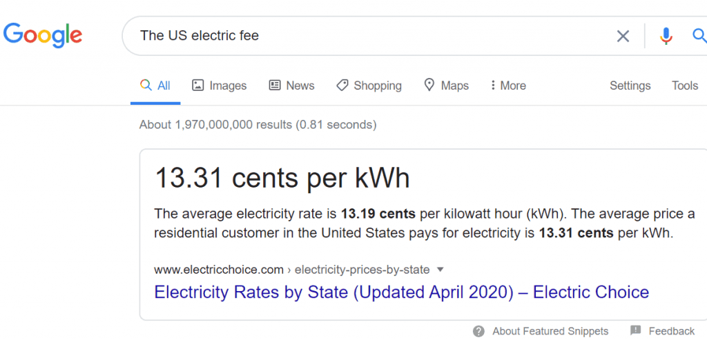 The US electric fee