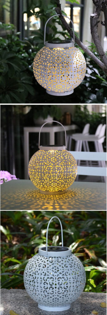 solar wrought iron hollow light lb s decoration 12