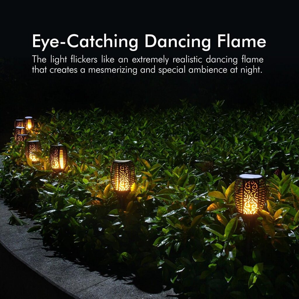 solar torch lights with flickering 12