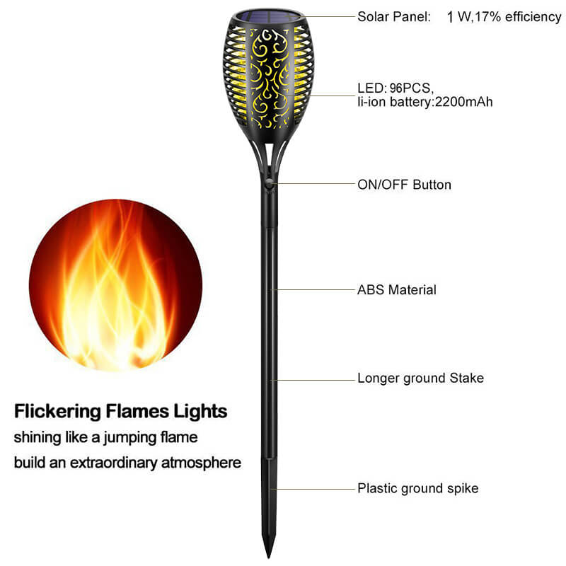 solar torch lights with flickering 2