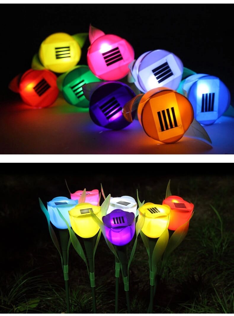 describe of solar tulip flower lights 4